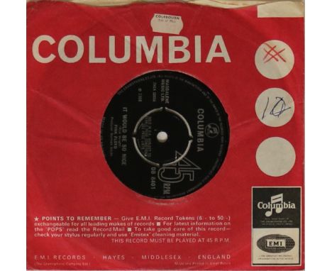 PINK FLOYD - IT WOULD BE SO NICE - ORIGINAL UK 7" (COLUMBIA DB 8401). Well presented original UK release of Floyd's fourth UK