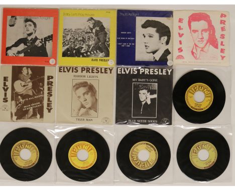 ELVIS PRESLEY / SUN REISSUES &amp; PRINT LABEL RELEASES - 7". Rockin' collection of about 60 x 7". Titles include Good Rockin