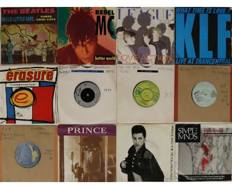 70s / 80s POP / ROCK / SOUL - 7". Varied collection of about 600 x 7". Titles/artists include Stereo MC's, Simple Minds, Cand