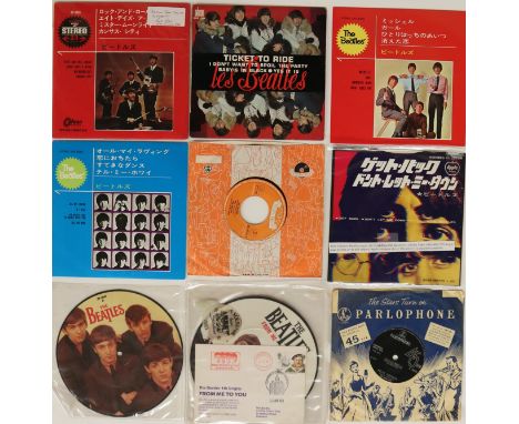 THE BEATLES - 7"/EPs - WITH OVERSEAS PRESSINGS/PIC DISCS. Cool collection of 16 x 7". Titles include Rock And Roll Music (ori