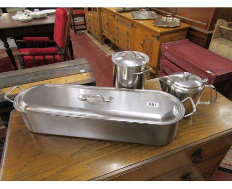 Fish kettle, teapot & utility tin