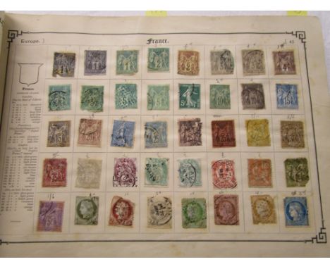 Stamps - Old 'Permanent' Postage Stamp Album - Wide range of old all World Stamps - Mainly Europe