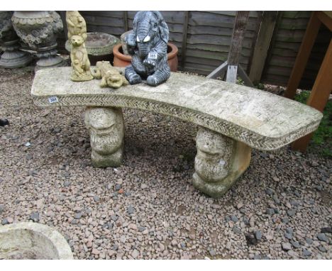 Pedestal stone bench