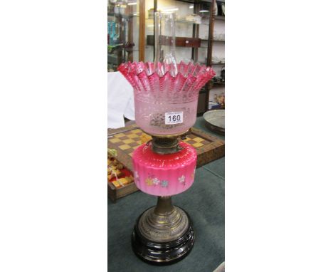 Victorian oil lamp with shade