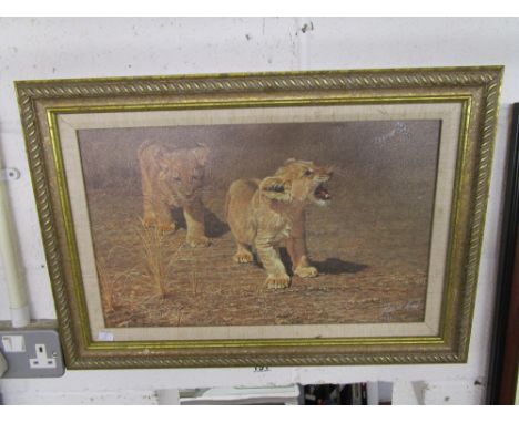 L/E & signed print - 'Lion Cubs' by Michael Hunt