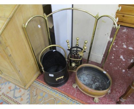 Fire guard, companion set, coal bucket and planter