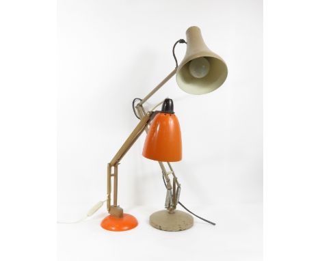 An Anglepoise painted lamp along with an orange maclamp