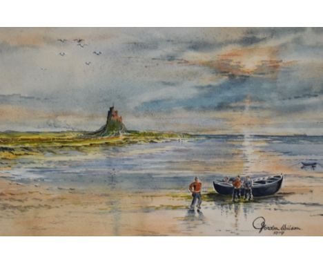 Gordon Wilson (20th Century), watercolour, Lindisfarne Castle, Holy Island, signed and dated 1979 to the lower right, framed,
