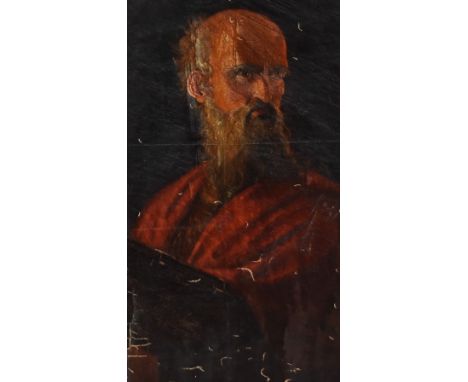 19th Century Italian School, oil on canvas, A portrait of an elderly, bearded philosopher, unsigned and unframed, measuring 5