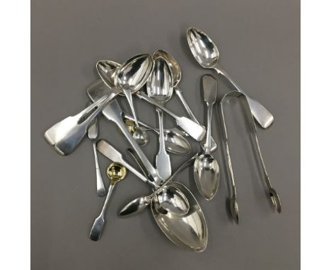 A quantity of silver flatware, etc.