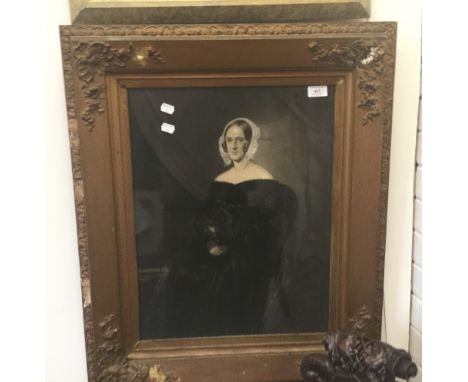 A Victorian portrait of a lady, framed and glazed