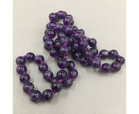 A string of amethyst beads