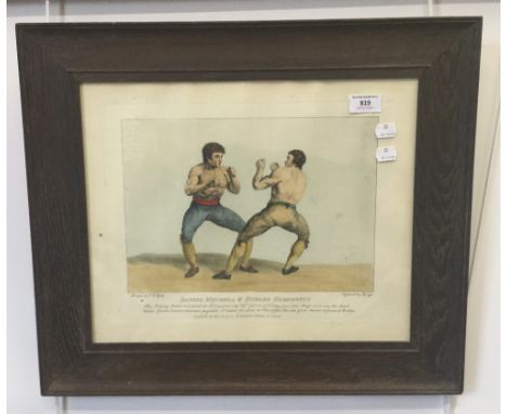 After C R RYLEY, The Boxing Match between Daniel Mendoza and Richard Humphries, coloured engraving