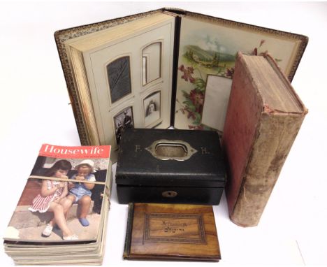 ASSORTED COLLECTABLES  comprising a volume of pressed flowers from the Holy Land, with olivewood covers; a leather jewellery 