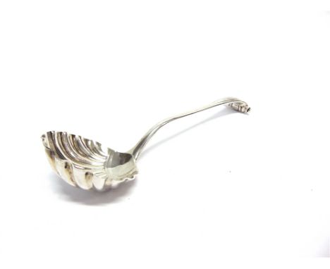 A LATE GEORGE II ONSLOW PATTERN SAUCE LADLE  with a shell bowl, London 1759, 78g (2 ½ oz) 