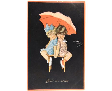 POSTCARDS - ASSORTED  Approximately ninety-eight cards, including those of theatrical portrait; artist-drawn comic; artist-dr