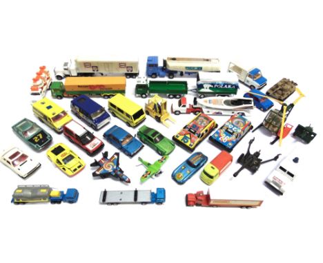 ASSORTED DIECAST, TINPLATE &amp; PLASTIC MODEL VEHICLES  circa late 1970s-80s, by Matchbox, Corgi and others, variable condit