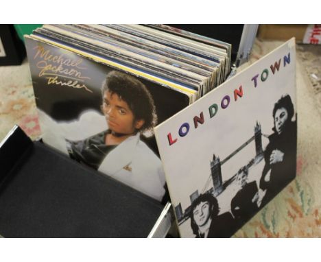 A HARD CASE OF LP RECORDS TO INCLUDE MICHAEL JACKSON, THE EAGLES, ELTON JOHN ETC