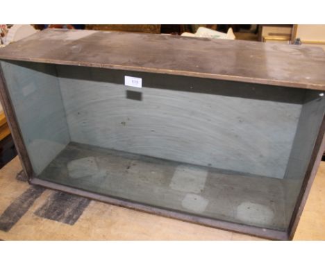 A VINTAGE GLASS FRONTED TAXIDERMY DISPLAY BOX, 79 X 43 cm