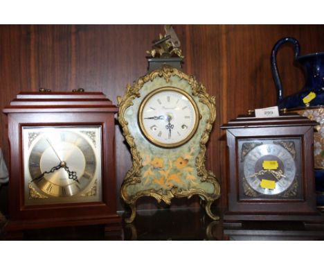 AN IMPERIAL REPRODUCTION MANTLE CLOCK TOGETHER WITH TWO OTHERS