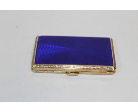 A HALLMARKED SILVER AND ENAMEL CIGARETTE CASE, APPROX WEIGHT 77G