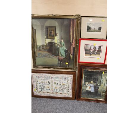 A SET OF FOUR SMALL CRICKET INTEREST PRINTS, TOGETHER WITH A PRINT OF ASTON HALL, WARWICKSHIRE AND A COLLECTION OF OTHER PRIN