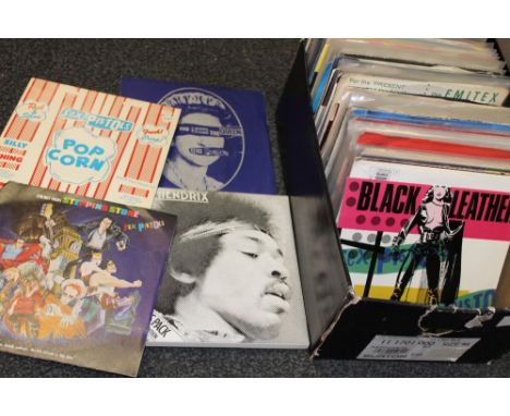 A COLLECTION OF 7" SINGLE RECORDS TO INCLUDE SEX PISTOLS, JIMI HENDRIX, THIN LIZZY, SCORPIONS 