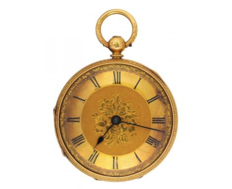 AN 18CT GOLD LEVER LADY'S WATCH W & M DODGE MARKET PLACE MANCHESTER No 19063 with three quarter plate movement, engraved and 
