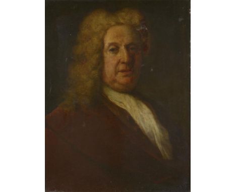 BRITISH SCHOOL, 18TH CENTURY PORTRAIT OF A MAN CALLED GEORGE  FRIDERIC HANDEL  bust length, oil on canvas, 67.5 x 52cm ++Poor