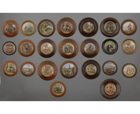 A COLLECTION OF STAFFORDSHIRE POT LIDS, MOSTLY F & R PRATT & CO, C1860 various sizes, all framed (23) ++The lot comprises the