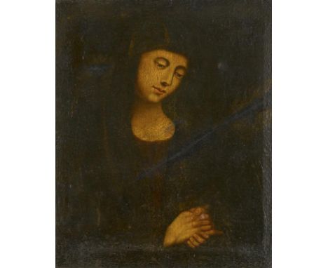 ITALIAN (?) SCHOOL  THE MADONNA  oil on canvas, 68 x 56cm ++Poor condition with old restoration and very dirty, patch repair 