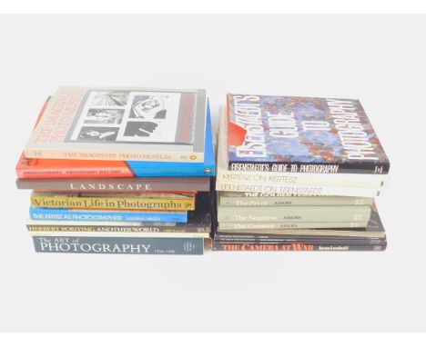 Books relating to photography, including Great Master Photographers, Kertesz on Kertesz, and Eisenstaedt on Eisenstaedt, Anse
