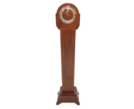 A Garrard Art Deco walnut cased grandmother clock, chapter ring, bearing Roman numerals, eight day movement with Westminster 