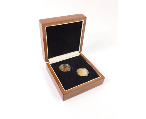 A London Mint Last Half Sovereign King Edward VII and First of King George V two coin set, 1910 and 1911, boxed, with certifi