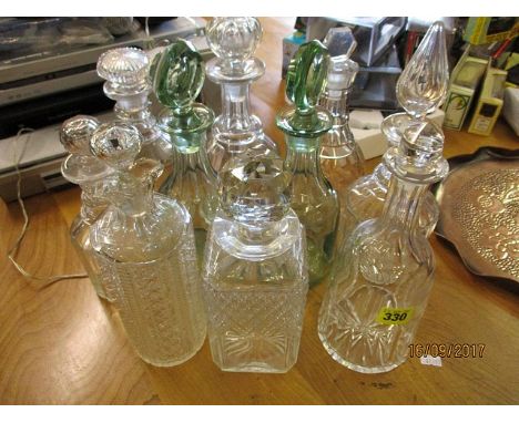 A collection of ten decanters to include a George III decanter