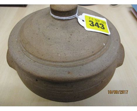 A Bernard Leach studio pottery lidded pot, 5 1/2 h
