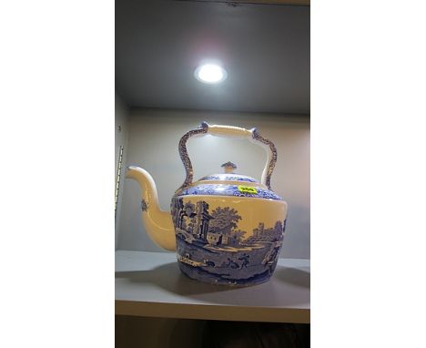 An oversized Spode Italian pottery teapot, 12 high