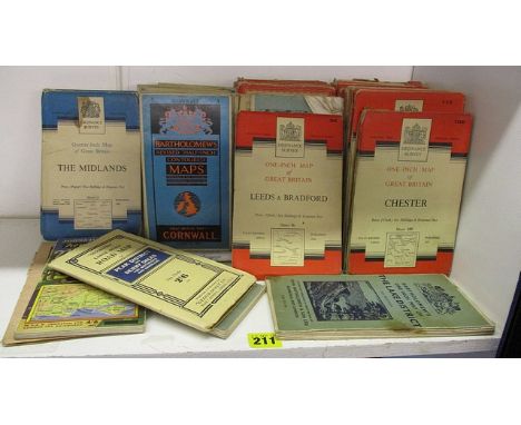 A collection of mid 20th century ordnance survey maps, approx. 55