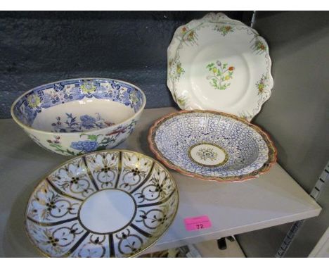 Mixed ceramic plates and bowls to include a Worcester dish and a Masons bowl 