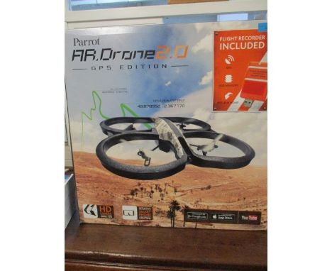 A Parrot A R Drone 2.0 GPS edition, boxed, used once and a Parrot Minidrones jumping somo, boxed 