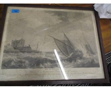 A mixed lot to include a signed watercolour by R Lapesse 61 depicting a town monument, along with an Oriental oil signed lowe