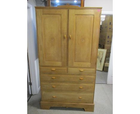 A modern light oak gentleman's wardrobe, 73 1/2"h x 42"w 