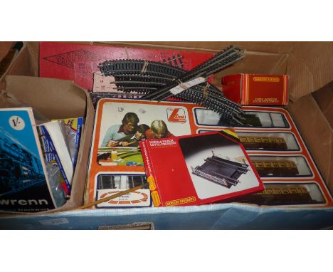 Box of model railway inc track, Lima train set
