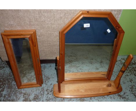 3 sectional pine dressing table mirror