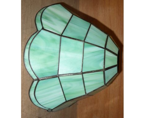 Pair of green glass Tiffany style lamp shades