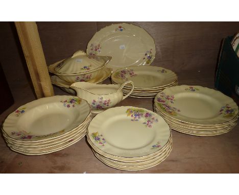 Selection of J & G Meakin 'Sunshine' plates, lidded tureens etc