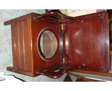19thC mahogany combination commode chair