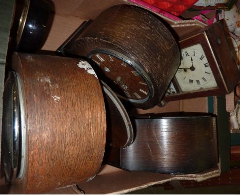 Small American mantle clock and 3 other mantle clocks