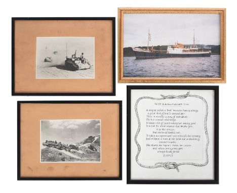 A collection of marine prints, to include a gilt framed print of HMS Duchess 61cm by 46cm, gilt framed print of paddle steame