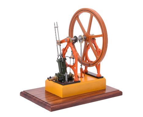 An exhibition standard model of Kientzy Oscillating Engine of circa 1850, built by the late Mr Russ Titford of Essex. The spo